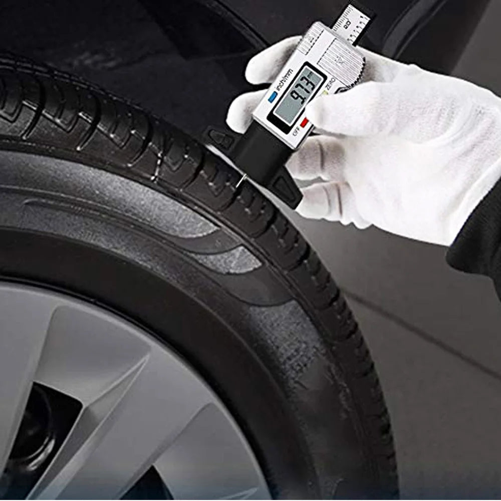 Digital Car Tyre Tire Tread Depth Gauge Meter Measurer Tool Caliper Thickness Gauges Tread Brake Pad Shoe Tire Monitoring System