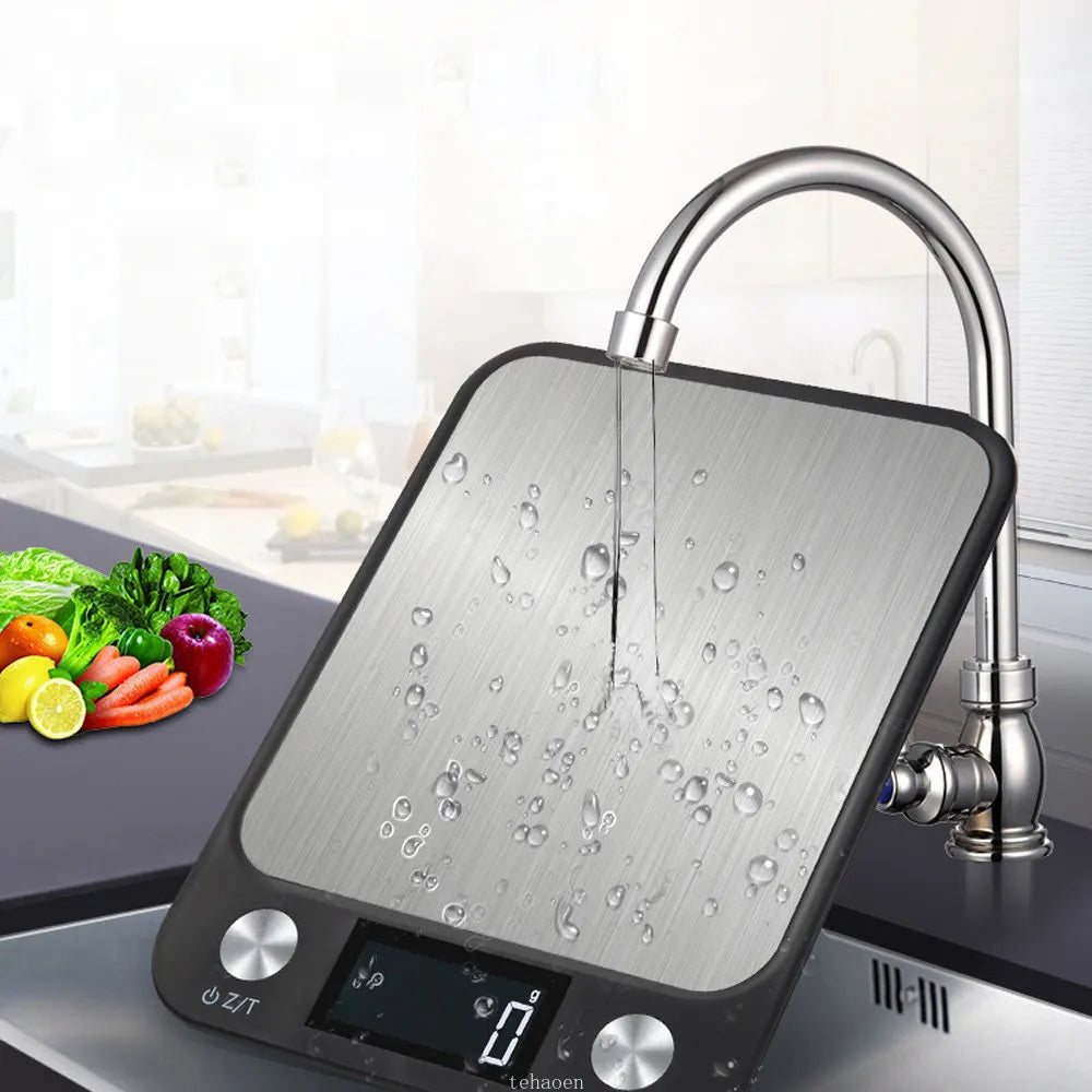 Kitchen Scale 15Kg/1g Weighing Food Coffee Balance Smart Electronic Digital Scales Stainless Steel Design for Cooking and Baking