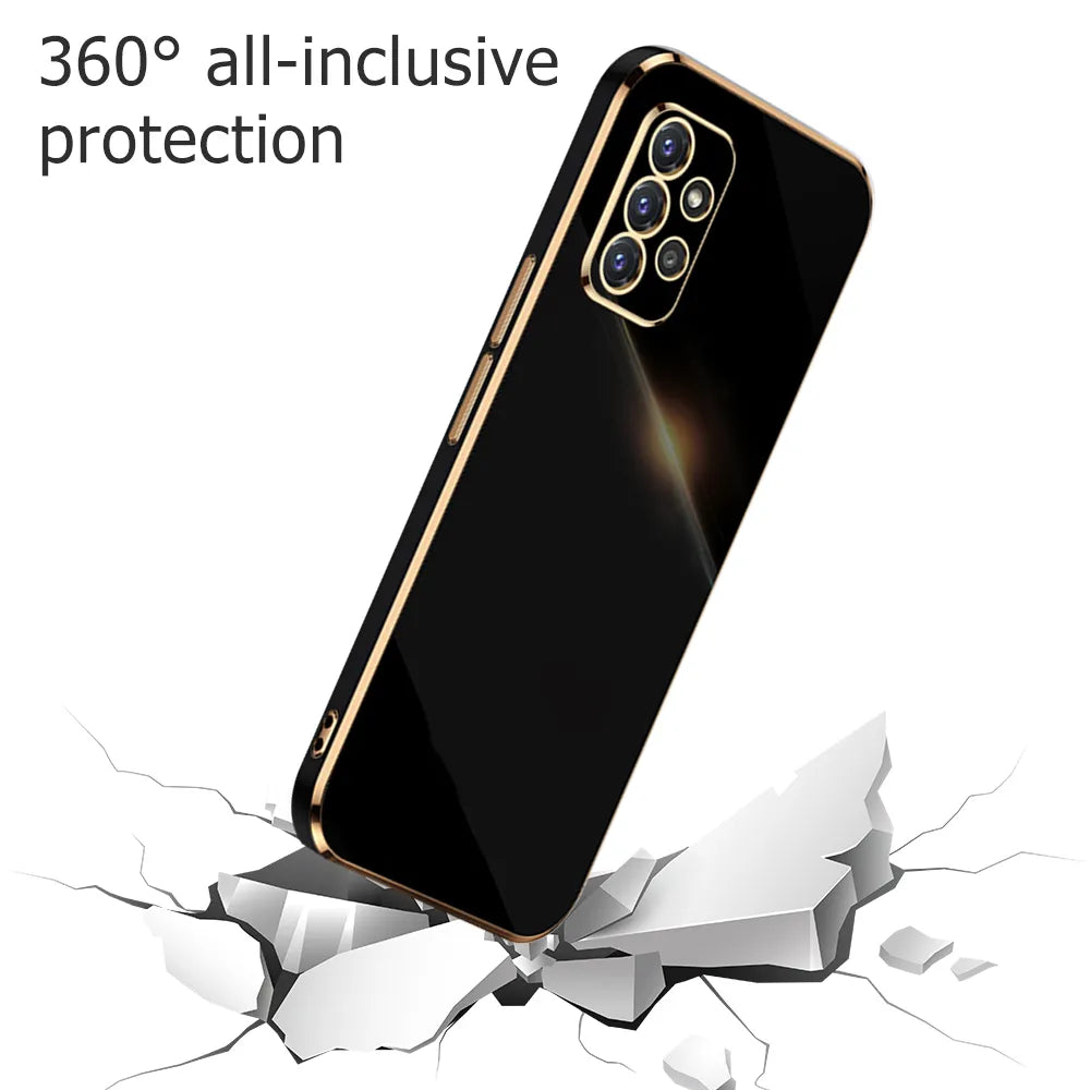 جراب فاخر مطلي لهاتف Samsung Galaxy A54 A53 A52 A34 A32 A72 A73 A23 A24 A33 A22 5G M32 A52S A71 A51 غطاء هاتف ناعم من السيليكون