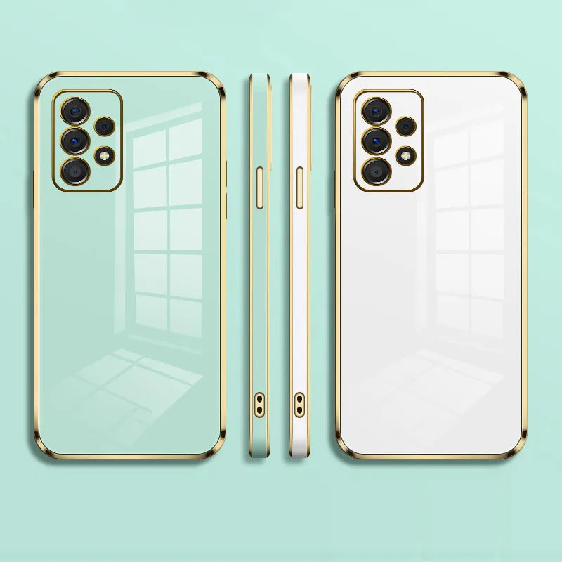 جراب فاخر مطلي لهاتف Samsung Galaxy A54 A53 A52 A34 A32 A72 A73 A23 A24 A33 A22 5G M32 A52S A71 A51 غطاء هاتف ناعم من السيليكون