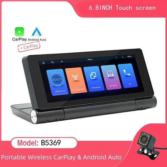 6.86 Inch Car Player MP5 Wireless CarPlay Android Car Phone Screen Portable BT/AUX/FM Transfer Touch Foldable