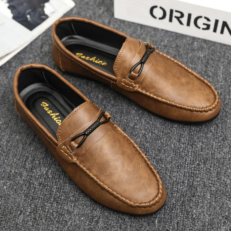 Men Loafers Shoes Summer Shoes Man New Fashion Boat Footwear Soft Soft Soles Anti Slip Flat Comfy Men Casual Driving Shoes