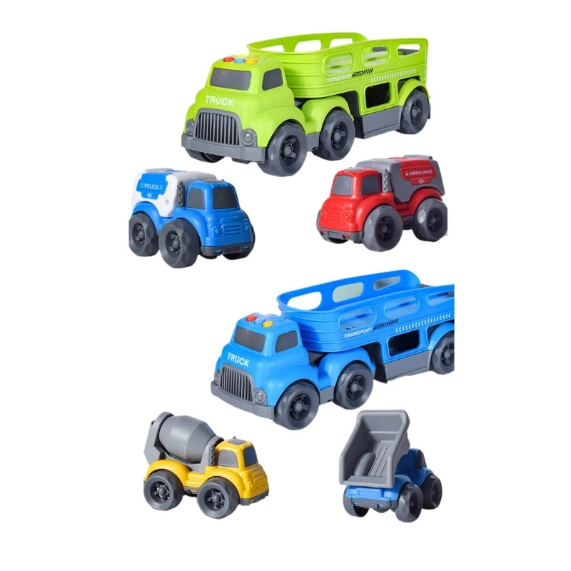 3pcs Kid Engineering Vehicle Ambulance Model Realistic Mixer for Boy Stimulation Truck Model Set Transportation