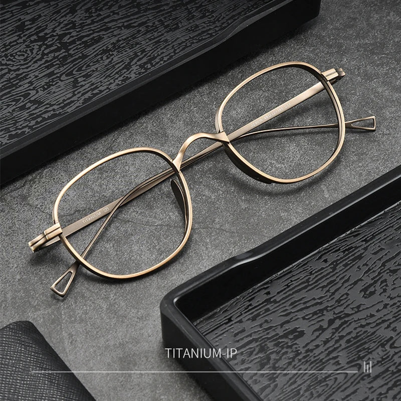 Japan Style Pure Titanium Retro Design Glasses Luxury Brand Women Men Frame Ultra light Eyewear