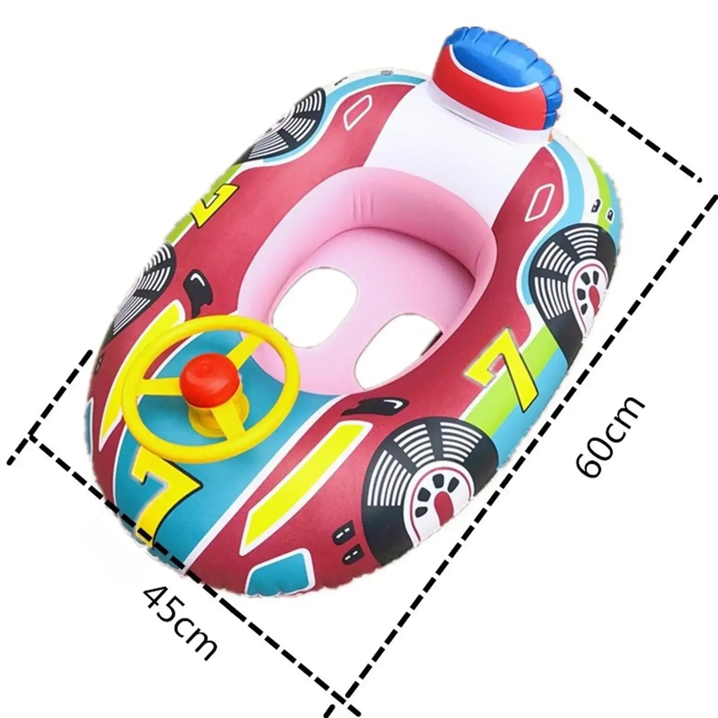 Inflatable Float Seat Baby Swimming Circle Car Shape Toddler Swimming Ring Kid Child Swim Ring Accessories Water Fun Pool Toys