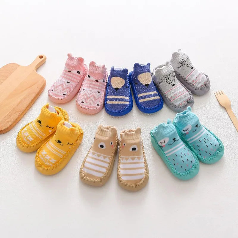 Baby Socks Slippers with Rubber Soles Girl Boy Infant Newborn Children Floor Sock Shoes Anti Slip Soft Sole Toddlers Cotton Sock