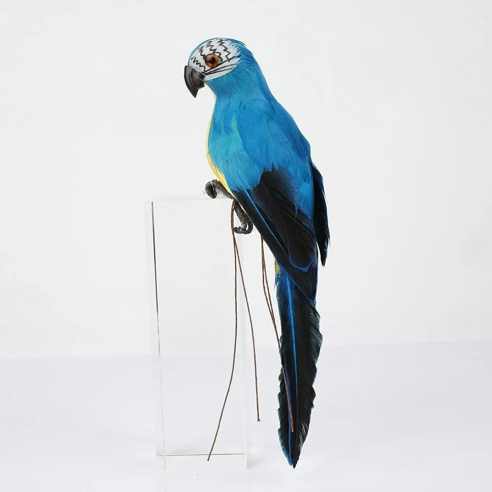 25/35cm Handmade Simulation Parrot Creative Feather Lawn Figurine Ornament Animal Bird Garden Bird Prop Decoration Miniature