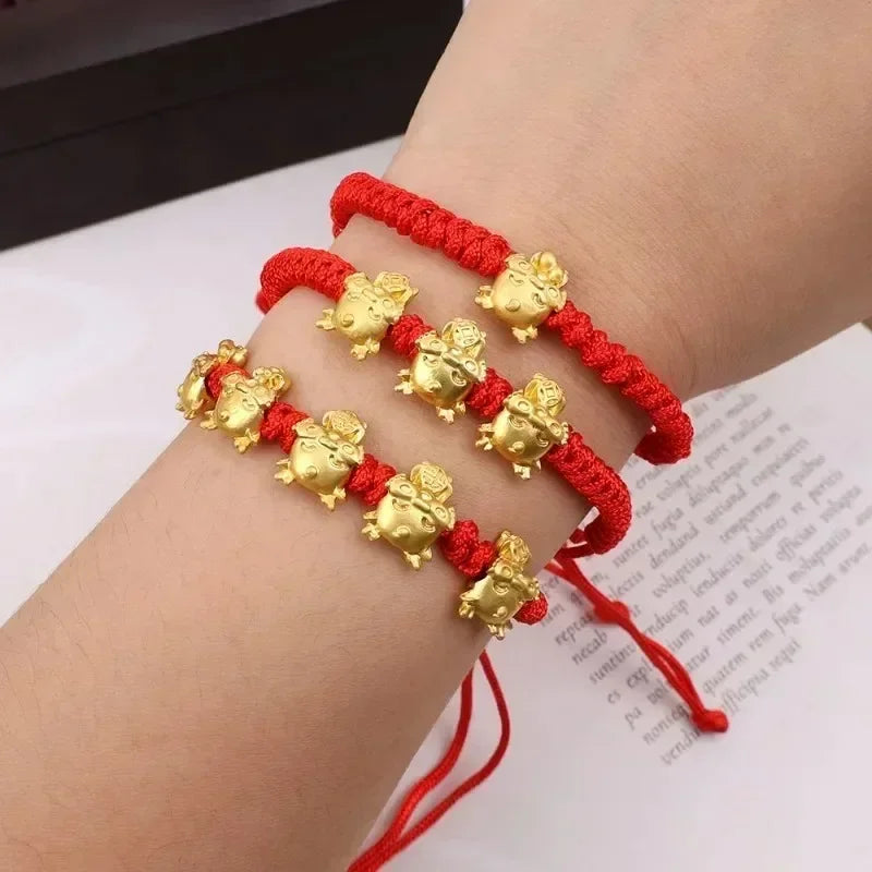 Dragon Year Braided Red Ropes Women Men Fashion Lucky Red Rope Bracelets New Year Anniversary Jewelry Accessories Party Gifts