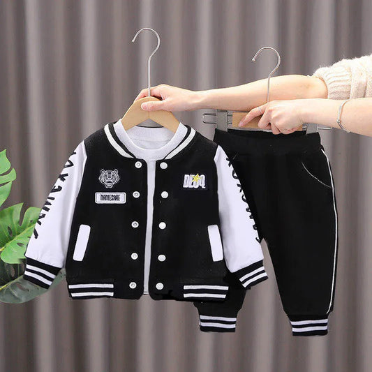 New Kids Baseball Clothing Sets Boys Girls Casual Sports Suit Coat Pant 2Pcs Spring Autumn Thin Baby Tracksuit Outfits 1-4Y