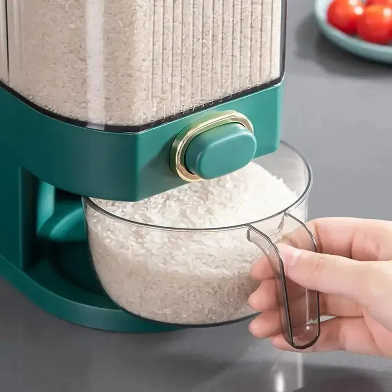 Automatic Plastic Cereal Dispenser Storage Box Measuring Cup Kitchen Food Tank Rice Container Organizer Grain Storage Cans