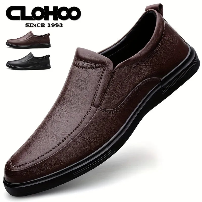 Leather cowhide rubber thick soled handmade cold sticky Shoes Loafers comfortable and breathable