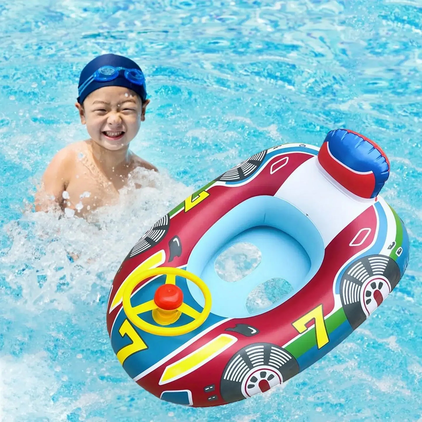 Inflatable Float Seat Baby Swimming Circle Car Shape Toddler Swimming Ring Kid Child Swim Ring Accessories Water Fun Pool Toys