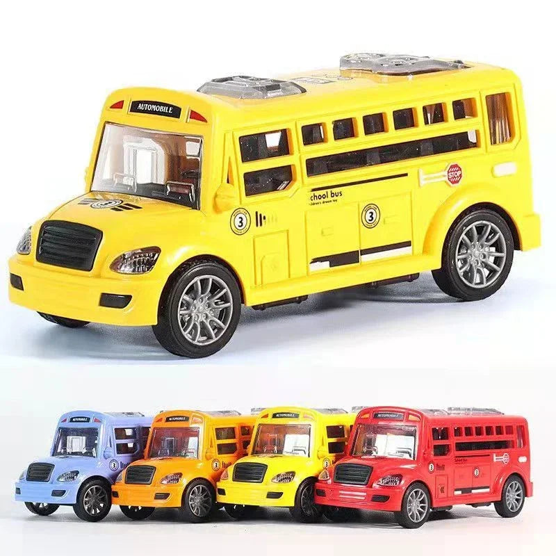 School Bus Car Toys for Children Class A Models Toy Boy with Opening Doors Inertia for Kids Educational Boy's Birthday Gift