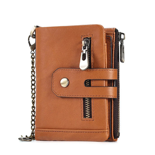 Fashion Genuine Leather Men’s Wallet Solid Bi-Fold Short Wallet Real Cowhide Card Holder Male Purse High Quality Wallets for Men