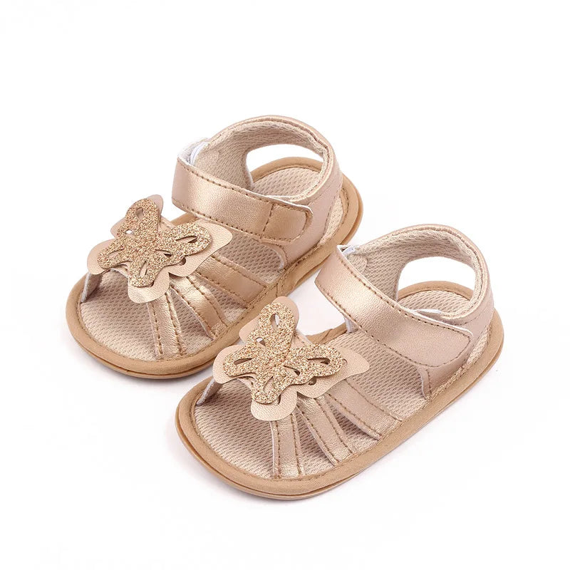 Infant Baby Girl Sandales Toddler Summer Shoes Newborn Bebes Soft Rubber Sole Footwear for 1 Year Cute Butterfly Sandalen Gifts