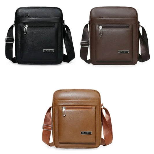 Men's Crossbody Bag Vintage Fashion Casual PU Business Large Capacity Handbag Practical and Durable Male's Shoulder Bags