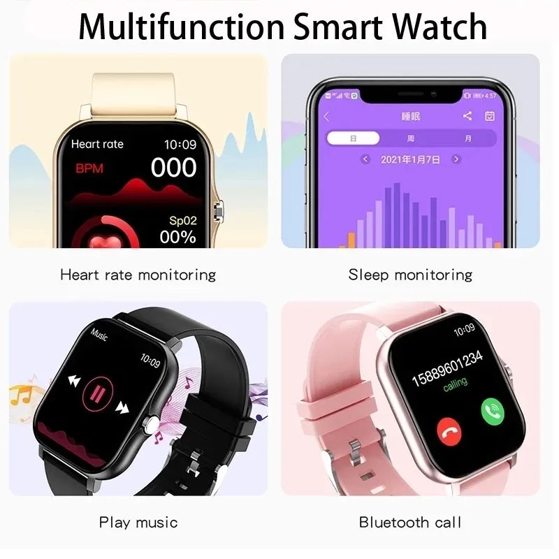 New Smart Watch Women Fashion Bluetooth Call Watch Fitness Tracker Waterproof Sports Ladies Men Smartwatch For Android IOS