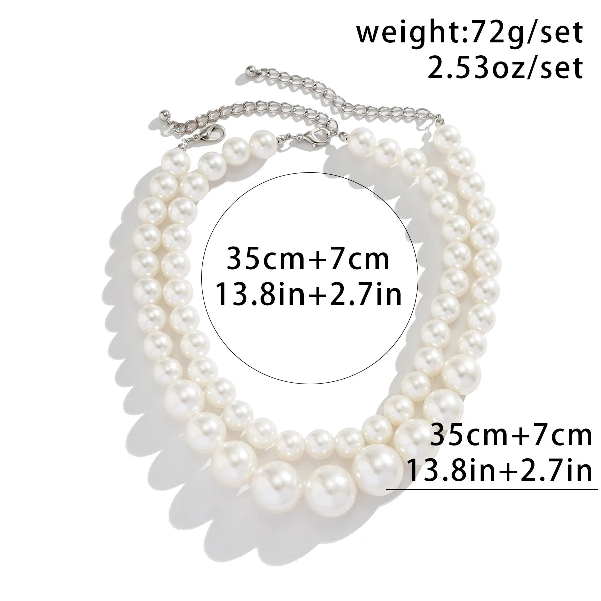 IngeSight.Z  Elegant 2pcs/set Imitation Pearl Beaded Choker Necklaces Collar for Women 2023 Wedding Bridal Party Jewelry Gift