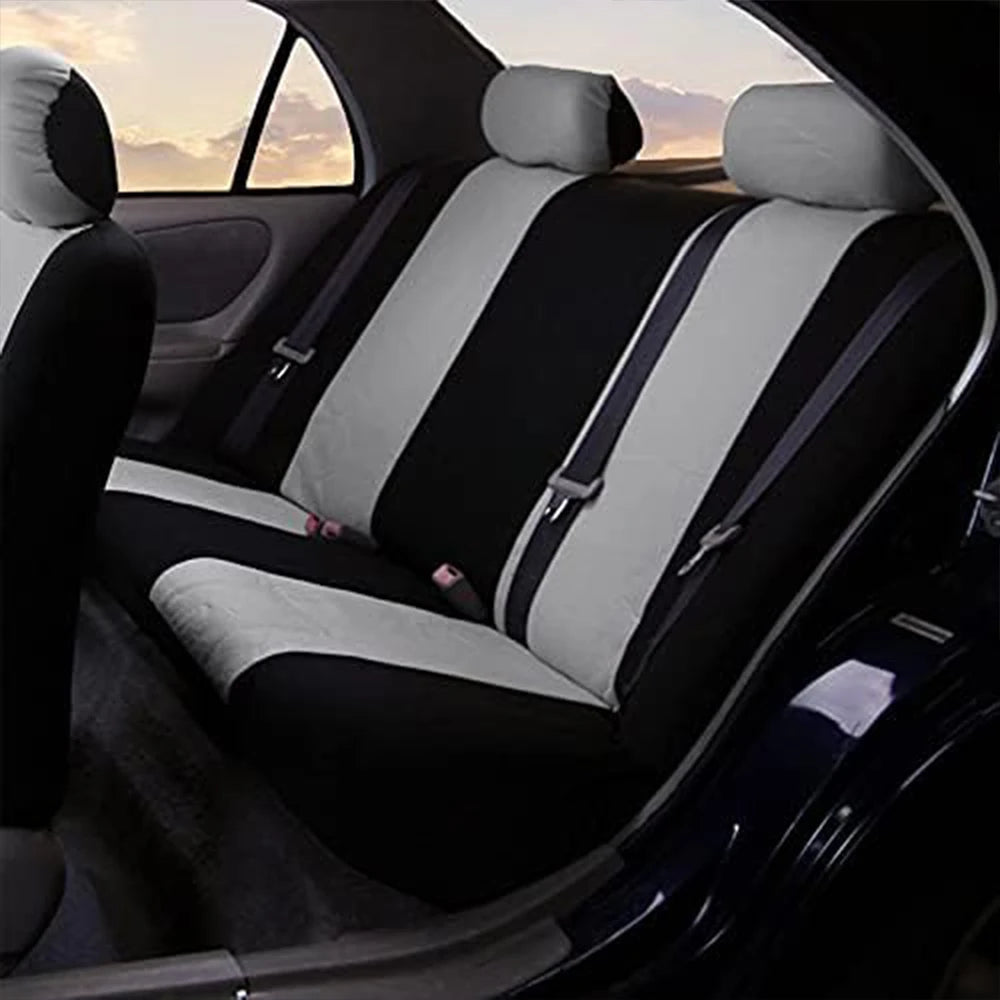 Universal Car Seat Cover Set Fit Most Car Plain Fabric Bicolor Stylish Car Accessories Seat Protector