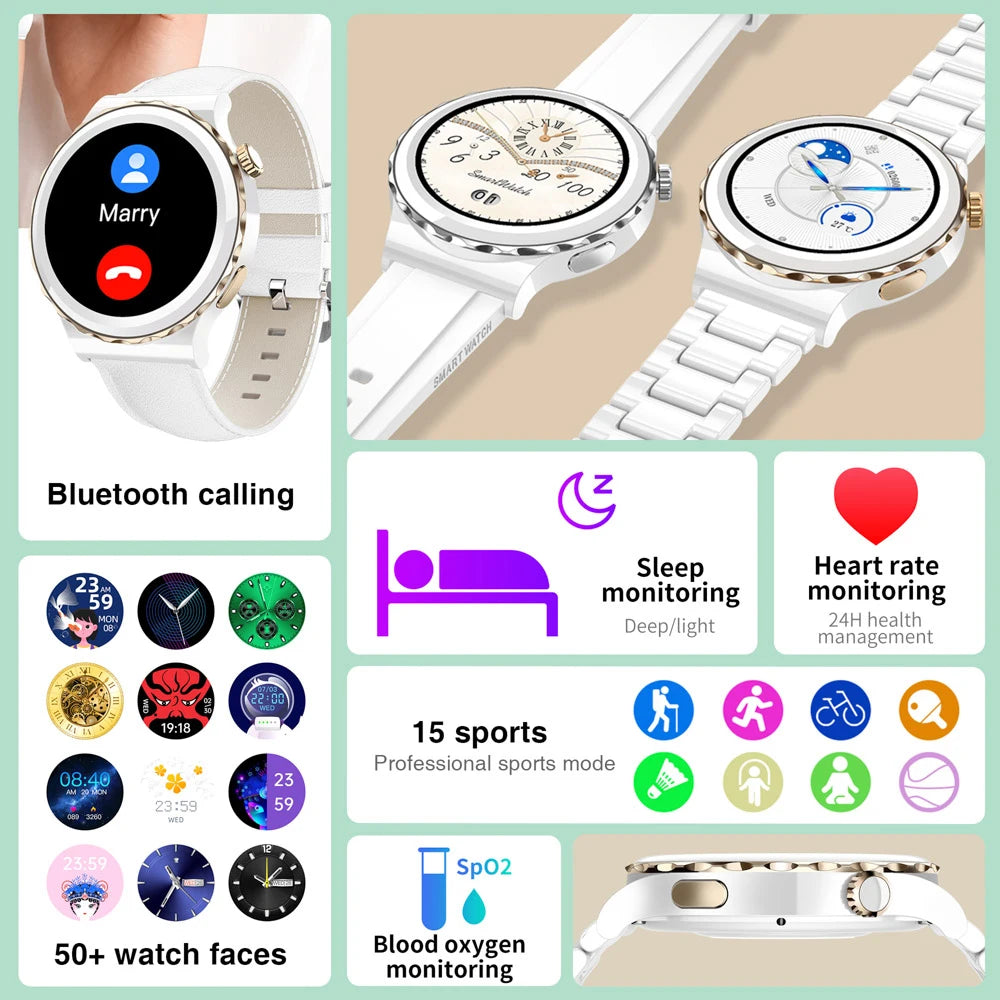 New Smart Watch Women Bluetooth Music Playback Dial Answer Call Sports Mode IP67 Waterproof Smartwatch Men