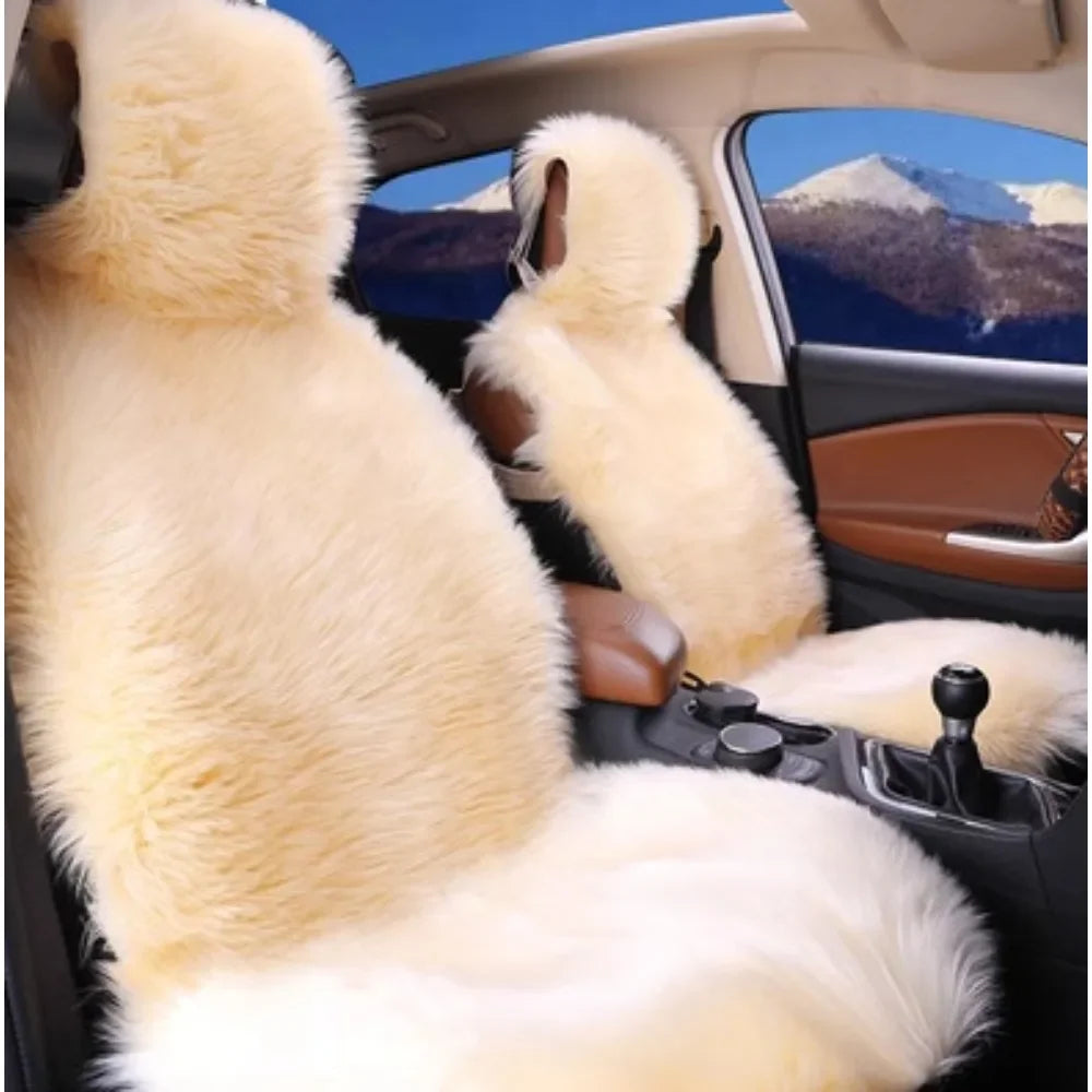 Warm Plush Car Seat Covers Universal Long Wool Fur Car Front Seat Protect Cushion Mat For Auto Accessories Car Seat Protector