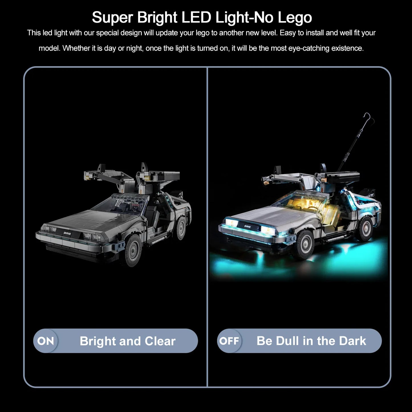 LED Light Set For Creator 10300 Back to the Future Time Machine Racing Car Building Blocks Toy Only Lighting Kit Not Model