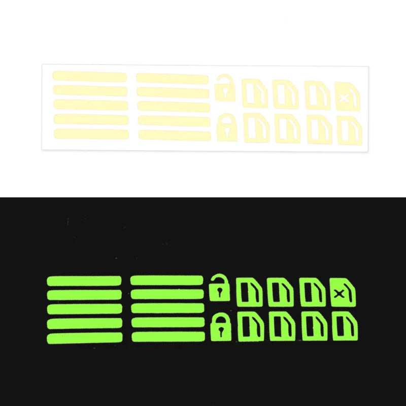 Car Window Button Luminous Sticker Lifter Switch Night Fluorescent Decals Cars Interior Stickers Auto Accessories