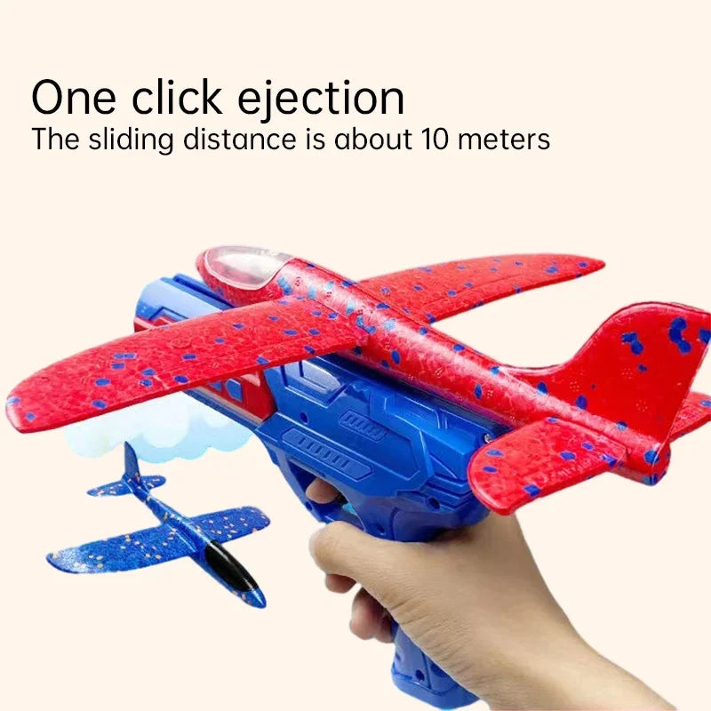 Aircraft Catapult Toys Foam Plane Toy Outdoor Model Plane Rocket Launch Toys Parent-child Interactive Toys Gifts for Children