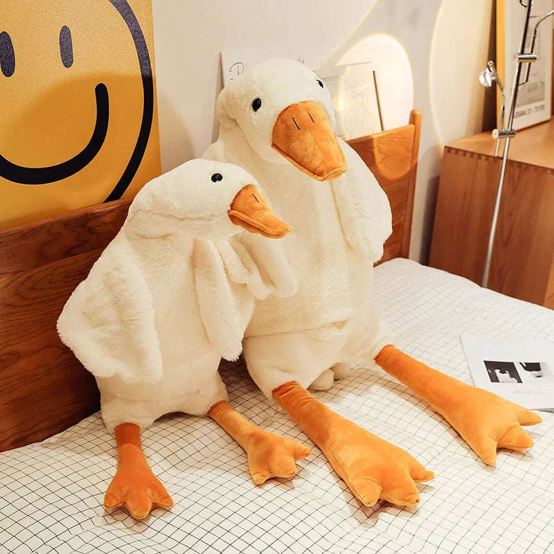 50-190cm Cute Big White Goose Plush Toy Kawaii Huge Duck Sleep Pillow Cushion Soft Stuffed Animal Doll Birthday Gift for Girl