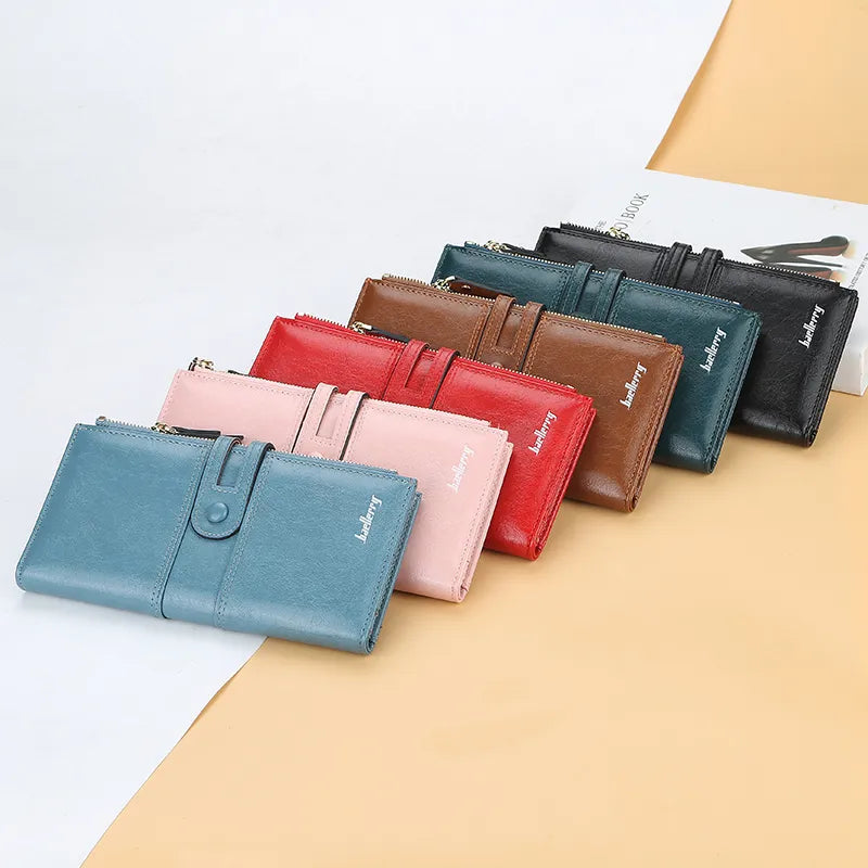 2023 Women Wallets Fashion Long PU Leather Top Quality Card Holder Classic Female Purse  Zipper Brand Wallet For Women