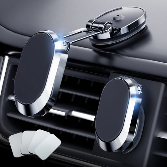 Magnetic Car Phone Holder Magnet Phone Bracket Foldable Dashboard Stand 360-degree Rotatable Navigation Holder Car Accessories