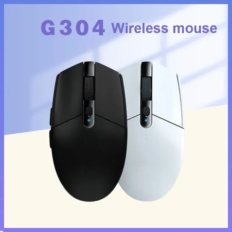 ماوس ألعاب الكمبيوتر Logitech G304 اللاسلكي 2.4 جيجاهرتز، ماوس مريح Hero Engine بدقة 12000 نقطة في البوصة، مزود بتقنية البلوتوث، ملحق كمبيوتر شخصي يعمل بنظامي التشغيل Windows وMac OS، هدية