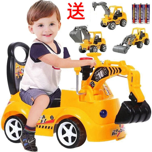 twisting car excavator can sit and ride baby large toy music engineering car excavator   ride on toys for kids 2 to 4 years old