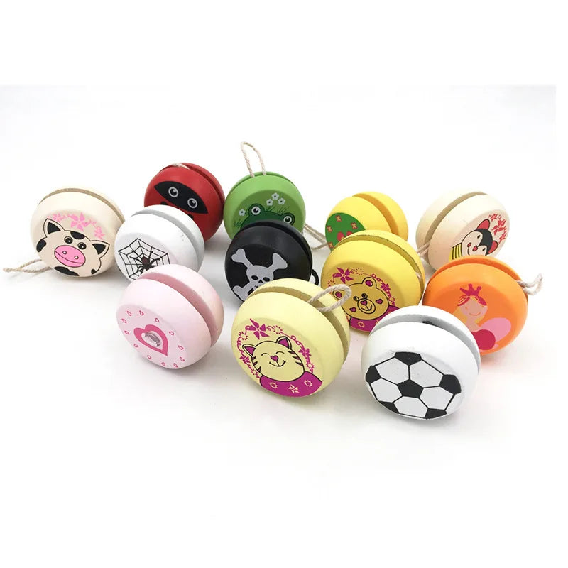 Cute Animal Prints Ladybug Toys Kids Yo-Yo Ball Creative Yo Yo Toys Child's Favorite Wooden Yoyo Toys Childhood Toy