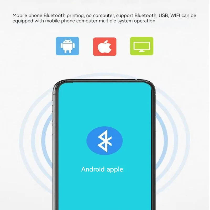 Free SDK 58mm Portable Mobile Bluetooth Printer Wireless Bluetooth Mini Thermal Receipt Printer Support Android iOS
