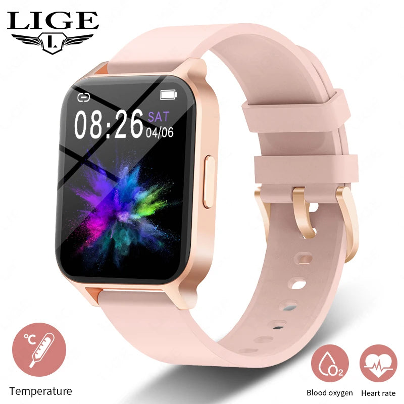 LIGE 2023 Smart Watch Ladies Sport Fitness Bracelet Bluetooth Call Waterproof Heart Rate Blood Pressure Tracker Smartwatch Woman