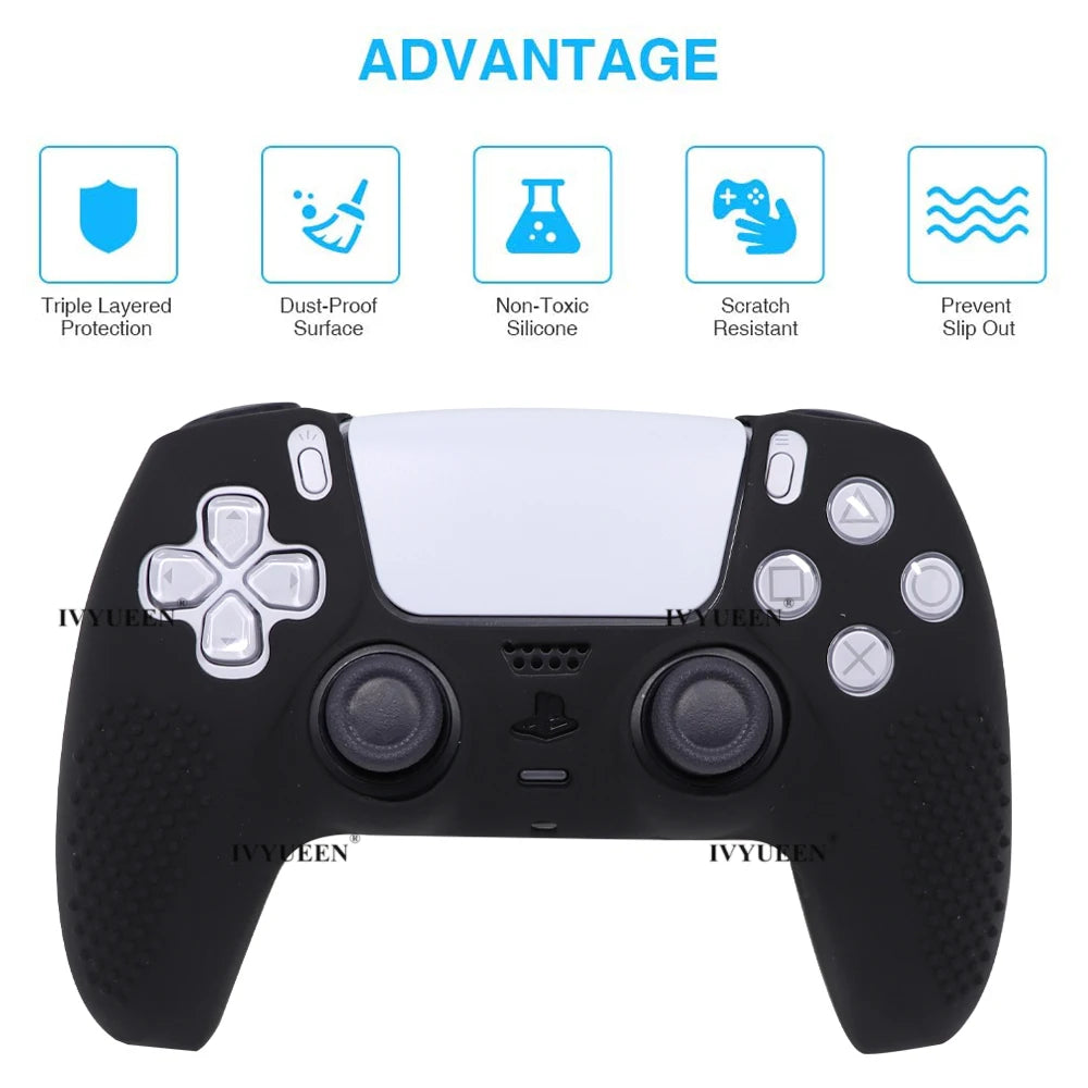 3D Studded Edition Anti-Slip Protective Skin for PlayStation 5 PS5 Controller Silicone Case Thumb Grips for Dualsense Soft Cover