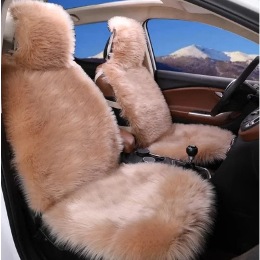 Warm Plush Car Seat Covers Universal Long Wool Fur Car Front Seat Protect Cushion Mat For Auto Accessories Car Seat Protector