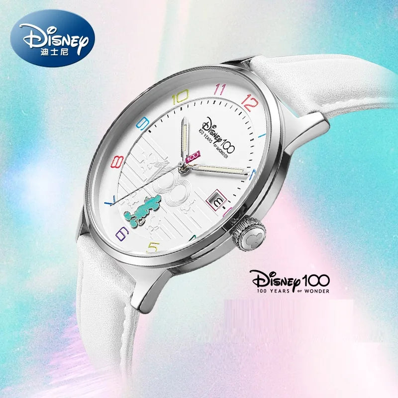 Disney For Womens Watch Mickey Mouse 100 Years Of Wonder Cartoon Quartz Wristwatch Girl Lady Unisex Date Student Montre Femme