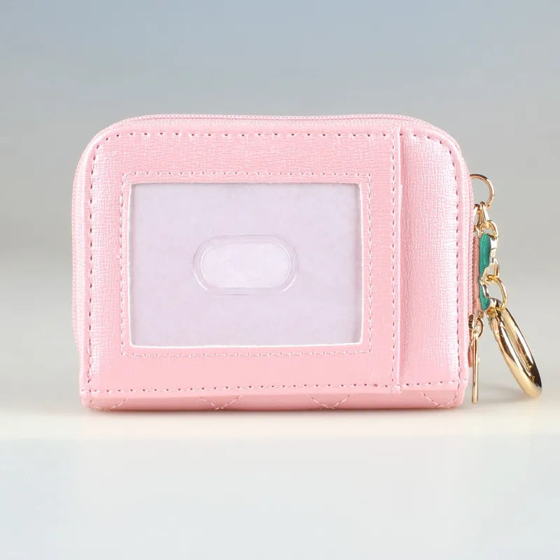 Pink Quilted Women Wallets Female Coins Purse  6717