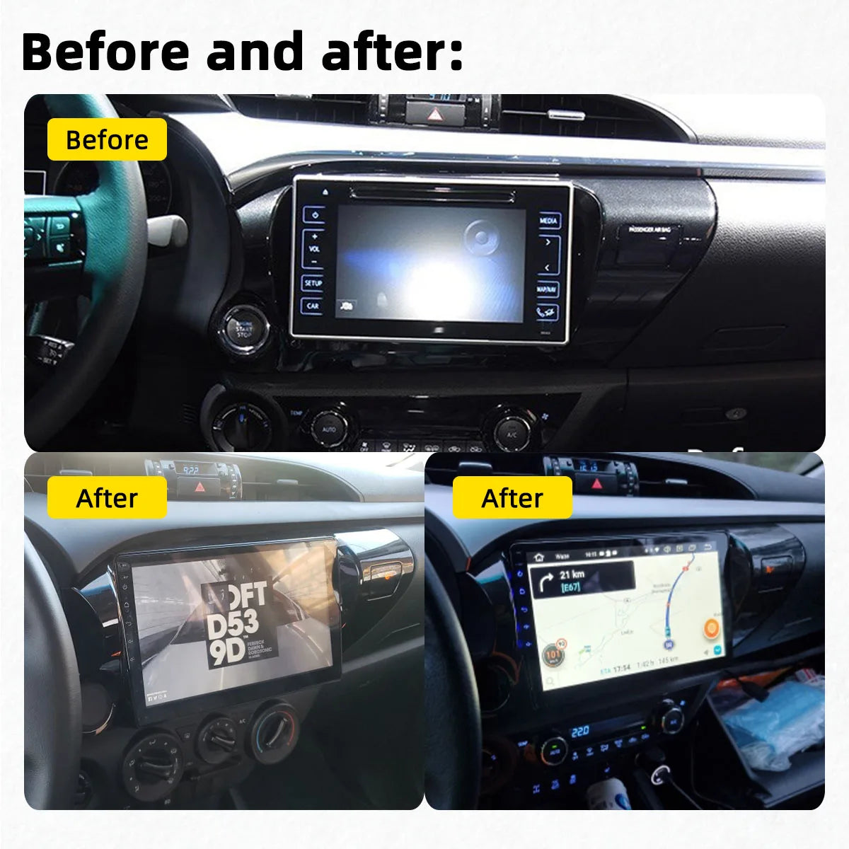 Android 2 Din Stereo for Toyota Hilux 2016 - 2020 Car Radio with Screen Multimedia Player Navigation GPS Head Unit Autoradio