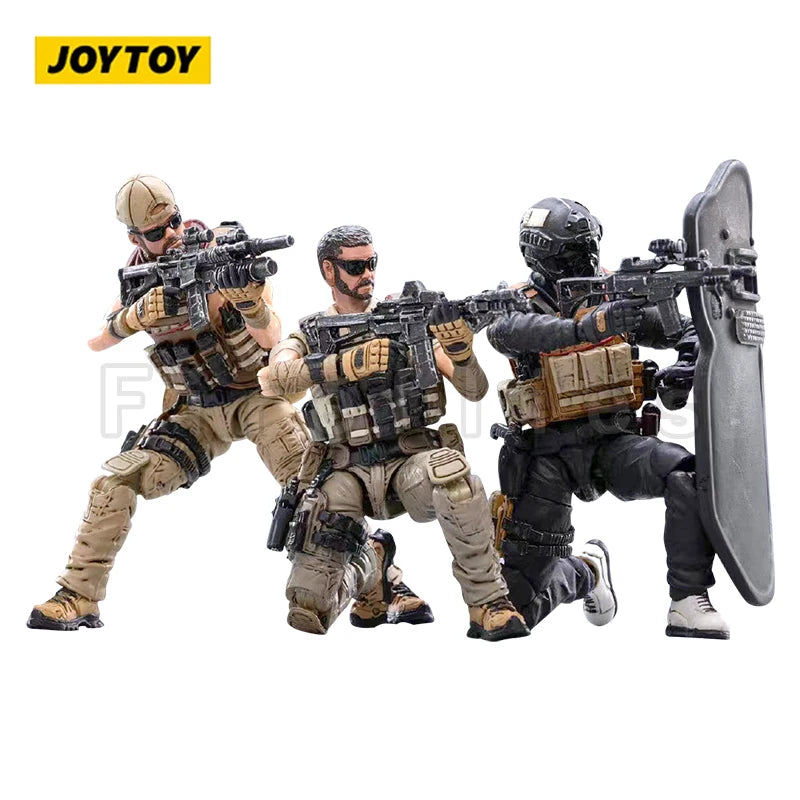 1/18 JOYTOY Action Figure (3PCS/SET) Hardcore Mercenary Trio Anime Collection Model Toy Free Shipping