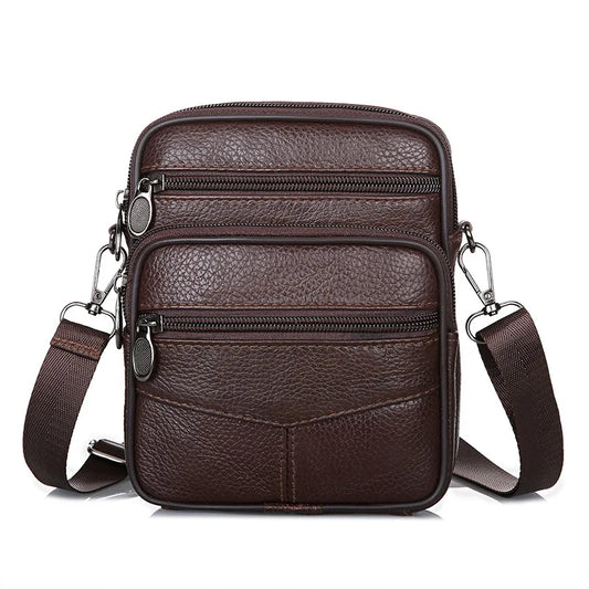 Men's Genuine Leather Crossbody Shoulder Bags High Quality Tote Fashion Business Man Messenger Bag Leather Bags Fanny Pack