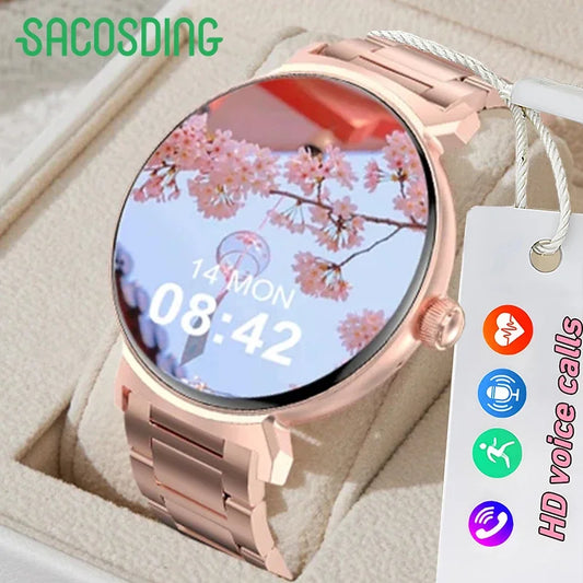 SACOSDING Fashion Women's Smart Watch Women Sports Health Monitor Bracelet Bluetooth Call Waterproof Ladies Smartwatch For Gift