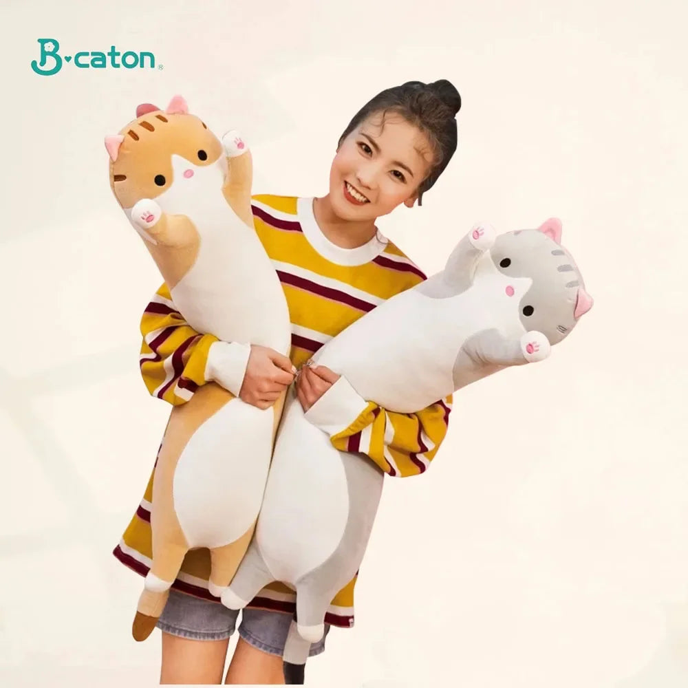 Cute Soft Long Cat Pillow Plush Toys Stuffed Office Sleeping Pillow Christmas Birthday Gifts for Kids Girl Size 50/70/90/110cm