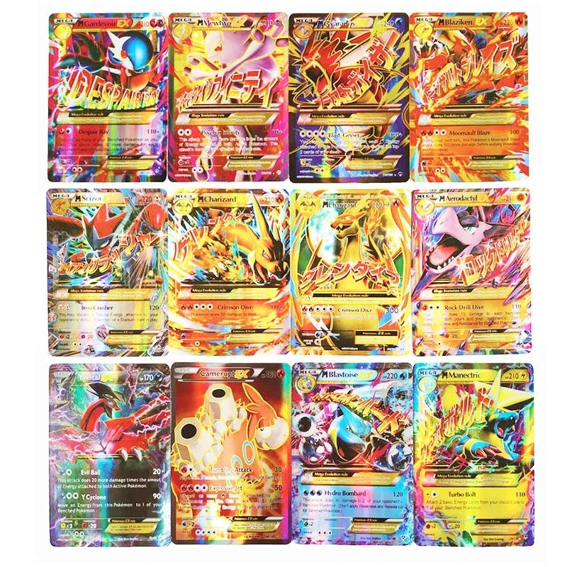 10-60Pcs Pokemon No Repeat MEGA Shining Cards V MAX TRAINER Game Collection Battle Carte Trading Cards English Version Kids Toy