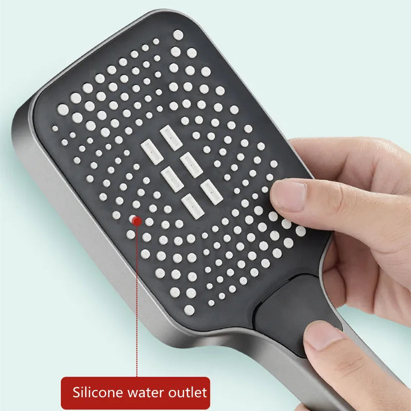 دش مطري قابل للتعديل بأربعة أوضاع ورأس دش تدفق كبير وخلاط دش عالي الضغط لتوفير المياه وإكسسوارات الحمام