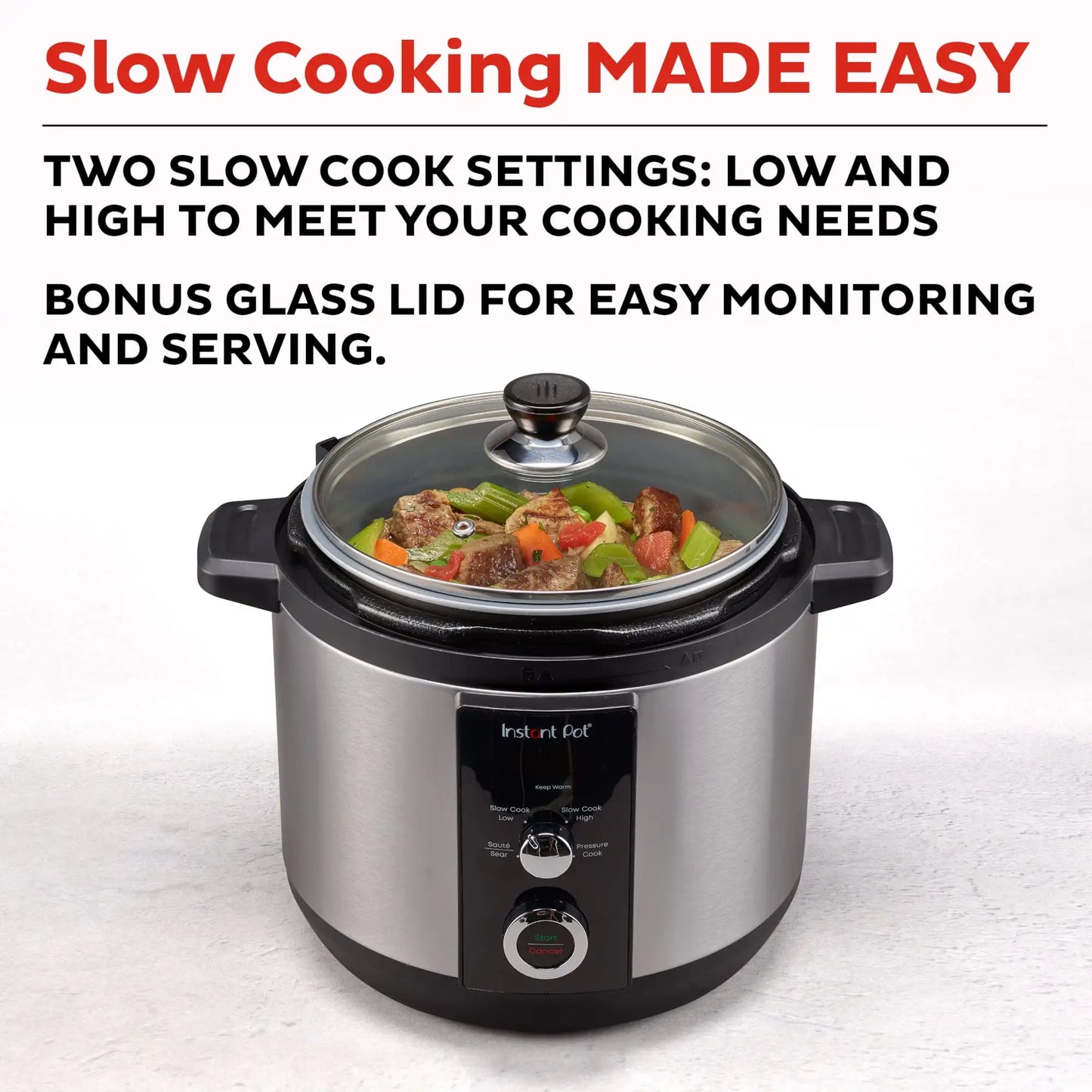 Instant Pot 6QT Easy 3-in-1 Slow Cooker Pressure Cooker and Sauté Pot Pressure Cooker  Instant Pot Pressure Cooker