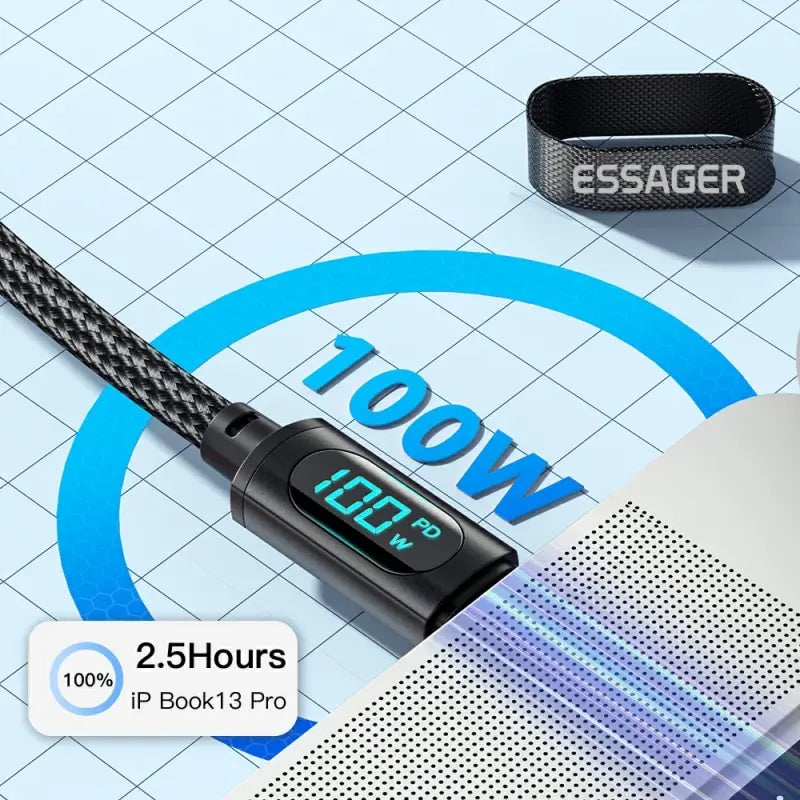 Essager Type C to Type C Cable 100W PD  Fast Charging