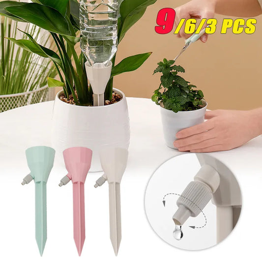 3/6/9Pcs Adjustable Drip Irrigation System Indoor Outdoor Potted Plants Automatic Self-flowing Watering Spikes Gardening Tools